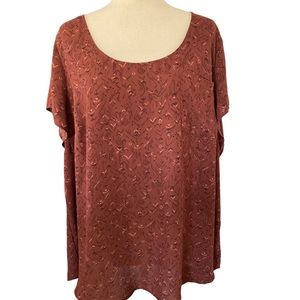 Torrid brown print chiffon blouse size 3